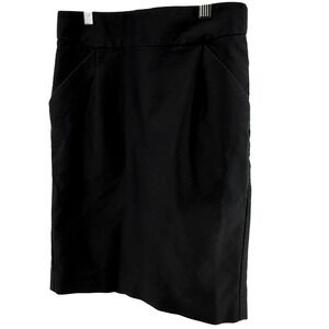 J.Crew Black Flat‎ Front Knee Length Straight&Pencil Skirt Women's Size 0